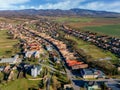 Aerial view of Ocova village during winter