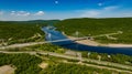 Sami Bridge and Teno river, in sunny Utsjoki, Finland Royalty Free Stock Photo