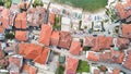 Aerial view of Ohrid city. Lake Ohrid. North Macedonia