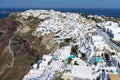 Aerial view of Oia in Santorini island, Greece Royalty Free Stock Photo