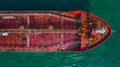 Aerial view oil / chemical tanker in open sea, Refinery Industry cargo ship