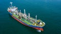 Aerial view oil / chemical tanker in open sea, Refinery Industry cargo ship