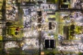 Aerial view of Oil and gas industry - refinery at twilight with chemical storage tank. Fuel and power generation, petrochemical Royalty Free Stock Photo