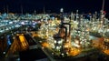 Aerial view Oil refinery .The factory is located in the middle of nature and no emissions. The area around the air pure