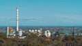 Aerial view of an oil refinery in a forest Royalty Free Stock Photo