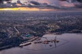 Aerial view of Oil Refinery Industry in Port Moody Royalty Free Stock Photo