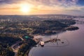 Aerial view of Oil Refinery Industry in Port Moody Royalty Free Stock Photo