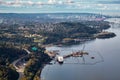 Aerial view of Oil Refinery Industry in Port Moody Royalty Free Stock Photo