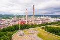 Aerial view of oil refinery in Kralupy nad Vltavou Royalty Free Stock Photo