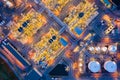 Aerial view of oil refinery plant chemical factory and power plant Royalty Free Stock Photo