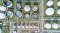 Aerial view oil refinery Royalty Free Stock Photo