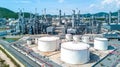 Aerial view oil refinery Royalty Free Stock Photo