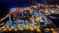 Aerial view oil refinery Royalty Free Stock Photo