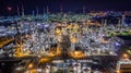 Aerial view oil refinery Royalty Free Stock Photo