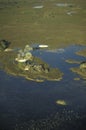 Aerial view, Okavango delta, Botswana. Royalty Free Stock Photo