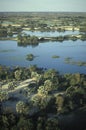 Aerial view, Okavango delta, Botswana. Royalty Free Stock Photo