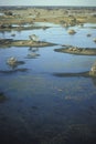 Aerial view, Okavango delta, Botswana. Royalty Free Stock Photo