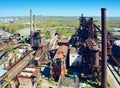 Aerial view of the old abandoned ironworks factory Royalty Free Stock Photo