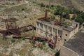 Aerial view of old abandoned plant