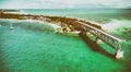 Aerial view of Old Bahia Honda Bridge, Florida Royalty Free Stock Photo