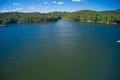 Aerial view of an old Bethany bridge over lake Allatoona