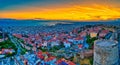 Aerial view of the old Byzantine Castle in the city of Thessaloniki , Greece Royalty Free Stock Photo