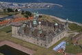 Aerial view of the old castle Kronborg in Denmark Royalty Free Stock Photo