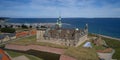 Aerial view of the old castle Kronborg in Denmark Royalty Free Stock Photo