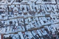 Aerial view of old city houses in winter Royalty Free Stock Photo