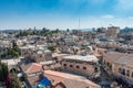 Aerial view of the old city of Jerusalem. Muristan, complex of streets and shops in the Christian Quarter, View from the Lutheran Royalty Free Stock Photo