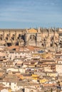 Aerial view of the old city of Toledo, Cathedral in the background. Royalty Free Stock Photo