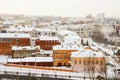 Aerial view of the old city Tomsk, Russia in winter Royalty Free Stock Photo