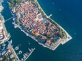 Aerial view of the old city Zadar.