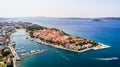 Aerial view of the old city Zadar in Croatia