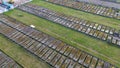 Aerial View of old Concrete Structures in Field
