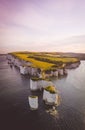 Aerial view of Old Harry Rocks of England's Jurassic Coasts in the United Kingdom Royalty Free Stock Photo