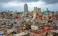 Aerial view of the city of Havana with a stormy sky