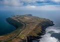 Aerial view of the Old Head of Kinsale in County Cork of western Ireland Royalty Free Stock Photo