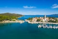 Historic town of Osor with bridge connecting islands Cres and Losinj, Croatia