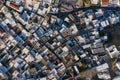 Aerial view of old Lindos town with its traditional white washed houses, in Rhodes island, Greece Royalty Free Stock Photo