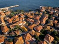Aerial view of old Nessebar ancient city on the Black Sea coast of Bulgaria Royalty Free Stock Photo