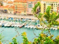 Aerial view of the Old Port. Nice, France Royalty Free Stock Photo