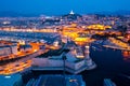 Night view of the old port, Marseille, France Royalty Free Stock Photo