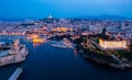 Night view of the old port, Marseille, France Royalty Free Stock Photo