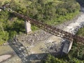 Aerial view of old rail track bridge in Temanggung, Indonesia Royalty Free Stock Photo