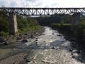 Aerial view of old rail track bridge in Temanggung, Indonesia Royalty Free Stock Photo