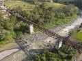 Aerial view of old rail track bridge in Temanggung, Indonesia Royalty Free Stock Photo