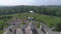 Aerial View of Old Restored Barns on a Spring Day Royalty Free Stock Photo