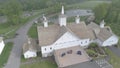 Aerial View of Old Restored Barns on a Spring Day Royalty Free Stock Photo