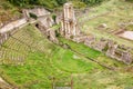 view of the old ruins of an ancient Roman amphitheater in Volterra, Italy Royalty Free Stock Photo